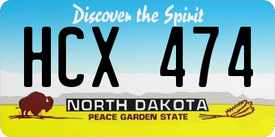 ND license plate HCX474