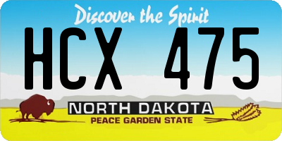 ND license plate HCX475