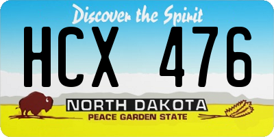 ND license plate HCX476