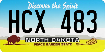 ND license plate HCX483
