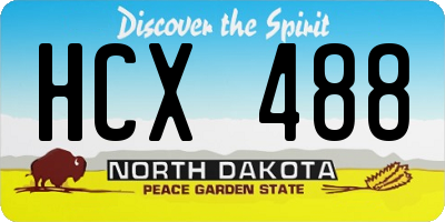 ND license plate HCX488