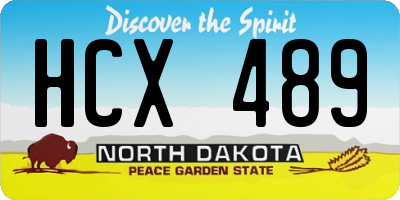 ND license plate HCX489
