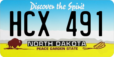 ND license plate HCX491