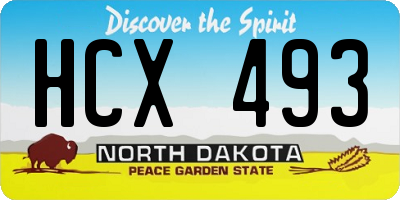 ND license plate HCX493