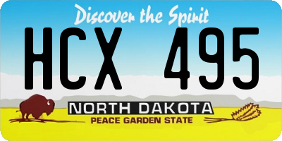 ND license plate HCX495