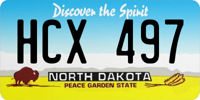 ND license plate HCX497