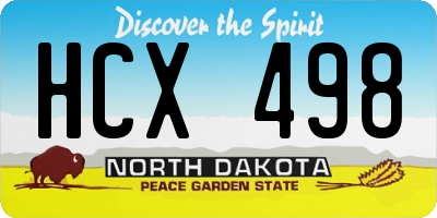 ND license plate HCX498