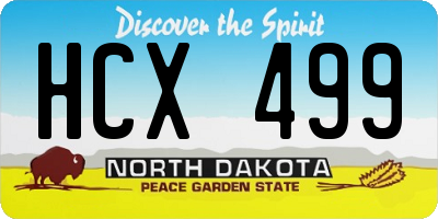 ND license plate HCX499