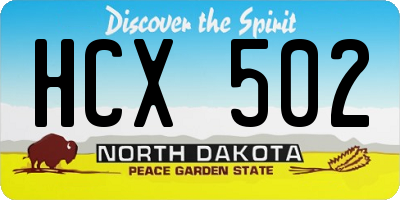 ND license plate HCX502