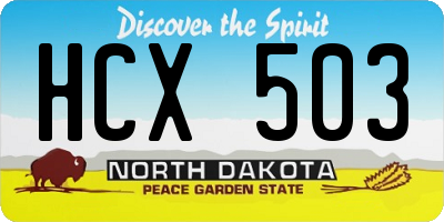ND license plate HCX503
