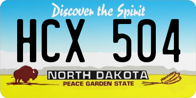 ND license plate HCX504
