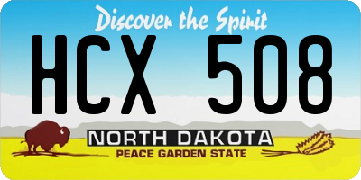 ND license plate HCX508