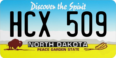 ND license plate HCX509
