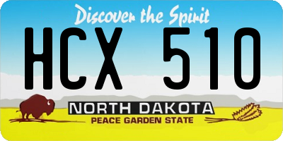 ND license plate HCX510