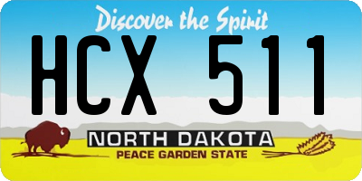 ND license plate HCX511