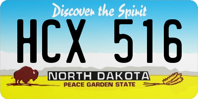 ND license plate HCX516