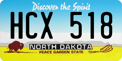ND license plate HCX518