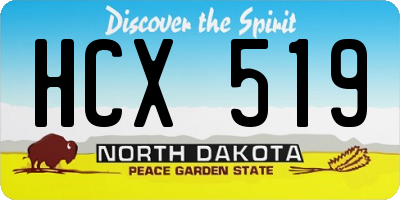 ND license plate HCX519