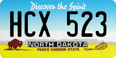 ND license plate HCX523