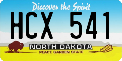 ND license plate HCX541