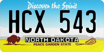ND license plate HCX543