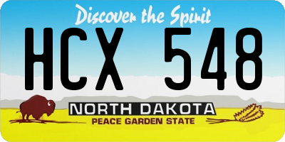 ND license plate HCX548