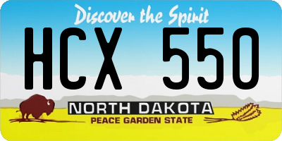 ND license plate HCX550