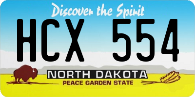 ND license plate HCX554