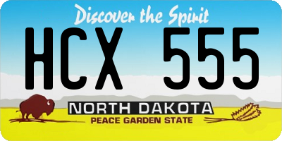 ND license plate HCX555