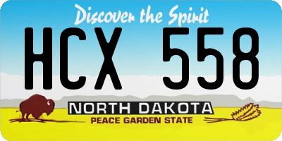 ND license plate HCX558