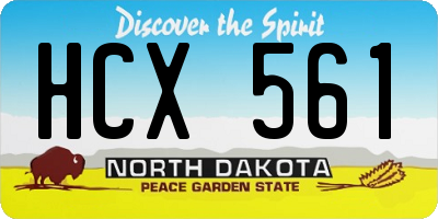 ND license plate HCX561