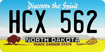 ND license plate HCX562