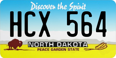 ND license plate HCX564