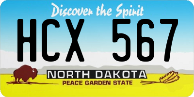 ND license plate HCX567