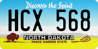 ND license plate HCX568