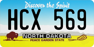 ND license plate HCX569