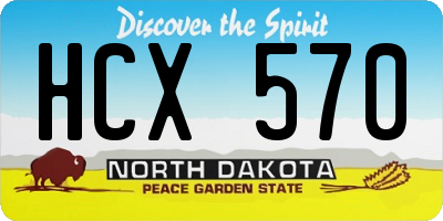ND license plate HCX570