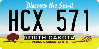ND license plate HCX571