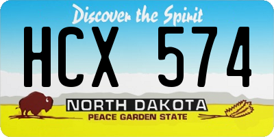 ND license plate HCX574