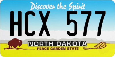 ND license plate HCX577
