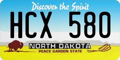 ND license plate HCX580