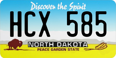 ND license plate HCX585