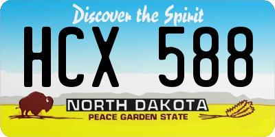 ND license plate HCX588