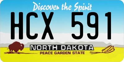 ND license plate HCX591