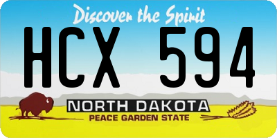 ND license plate HCX594