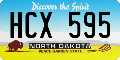 ND license plate HCX595
