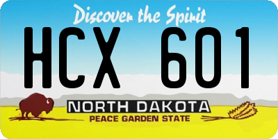ND license plate HCX601