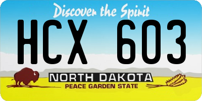 ND license plate HCX603