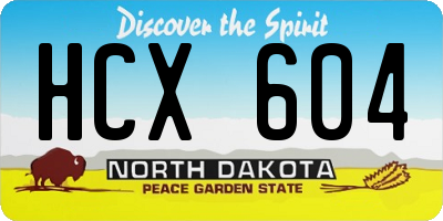 ND license plate HCX604