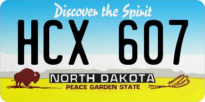 ND license plate HCX607